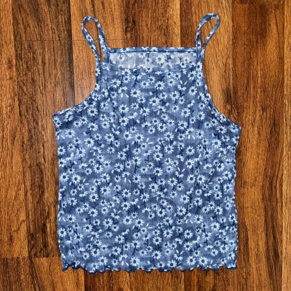 Lands-end Women's Blue Tank Size M